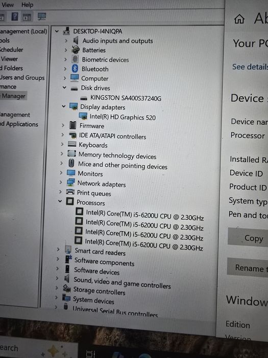 Laptop Lenovo T460, i5-6200, ram 8gb, ssd 256gb, bat 3 ore