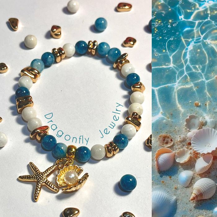 Браслет с морской энергией и позолотой