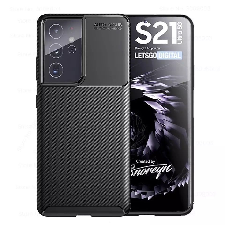 Samsung S21/S23/S24 Plus Ultra Husa Autofocus Carbon Silicon Neagra