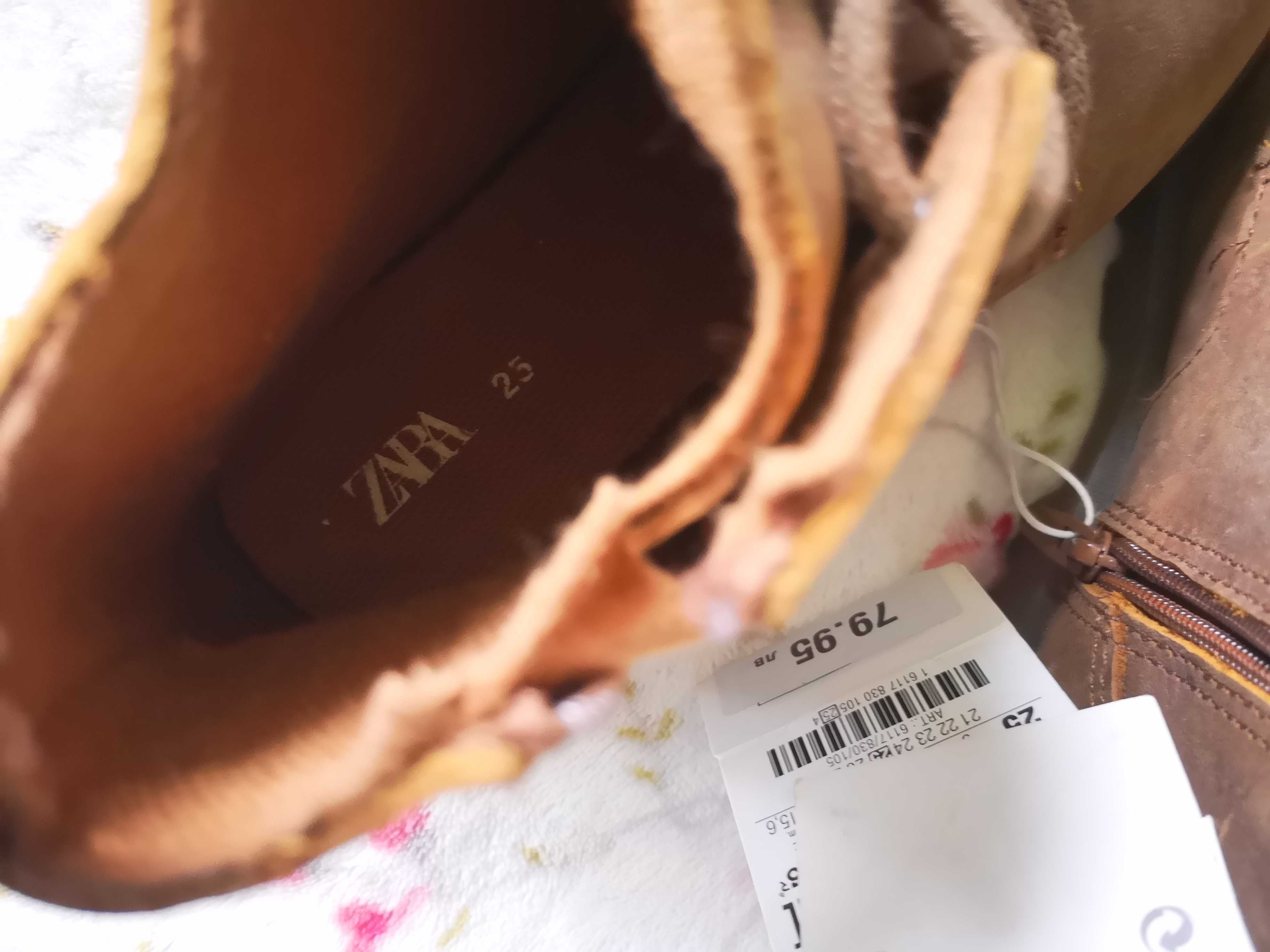 Zara Нови Боти естествена кожа р-р 25