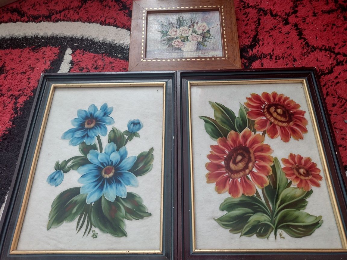 Tablouri pictura in ulei pe carton flori