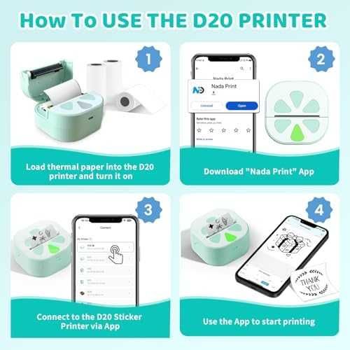 Нов Инклес Преносим Bluetooth термопринтер за стикери + 3 ролки хартия