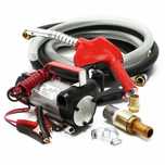 Pompa transfer combustibil 12V cu pistol și furtun - Debit 40L/minut