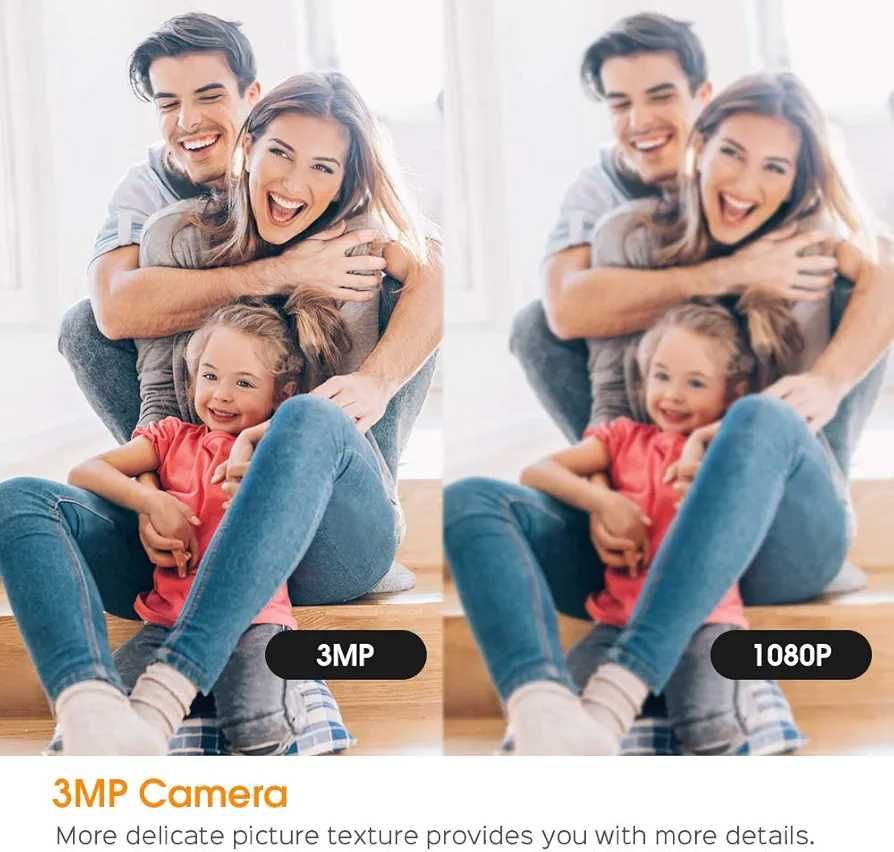 PANAMALAR WLAN IP Camera smart 3MP pentru supraveghere copii/animale
