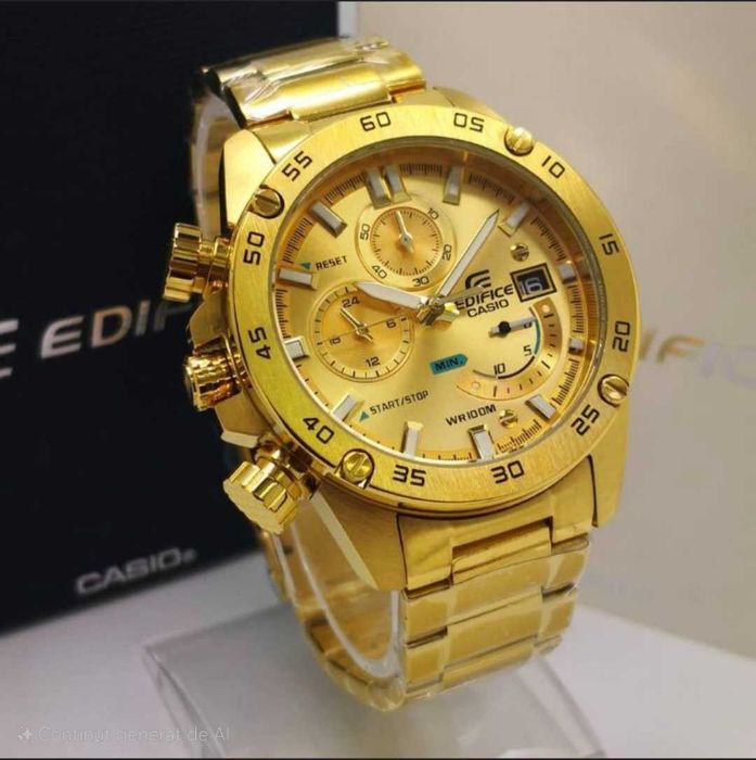Ceas Sport Casio Edifice EFR 558 GOLD ,Black friday NOU,Garantie 2 ani