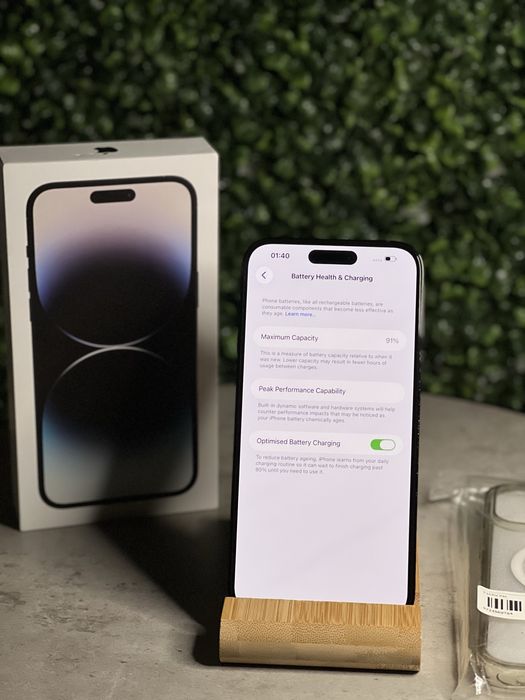 iPhone 14 Pro Max Black Full box 91% + Husa Magsafe + cablu impecabil