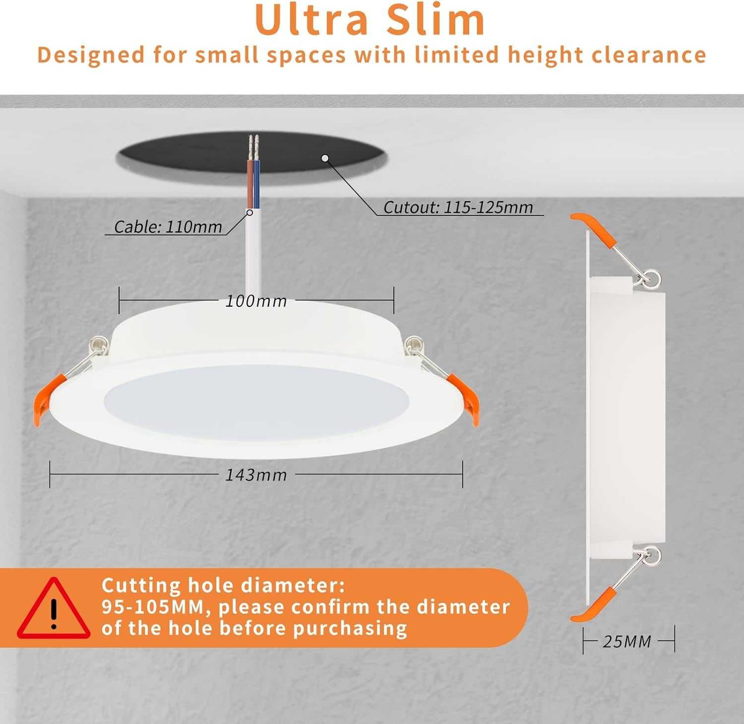 Spot fix LED incastrat Tomosu 10 W, 1000 LM, IP44