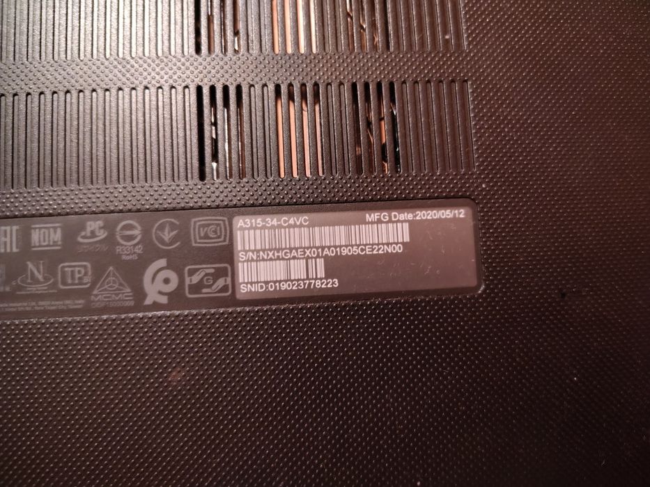 laptop Aser A 315-34-C4VC