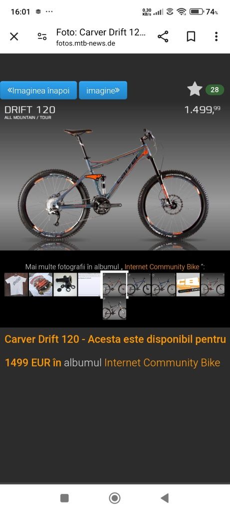 Bicicletă carver ful suspension