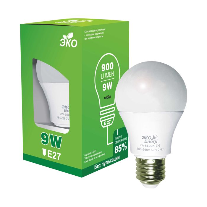 Лампочки LED 9W, Е27, 6400К (свет белый)