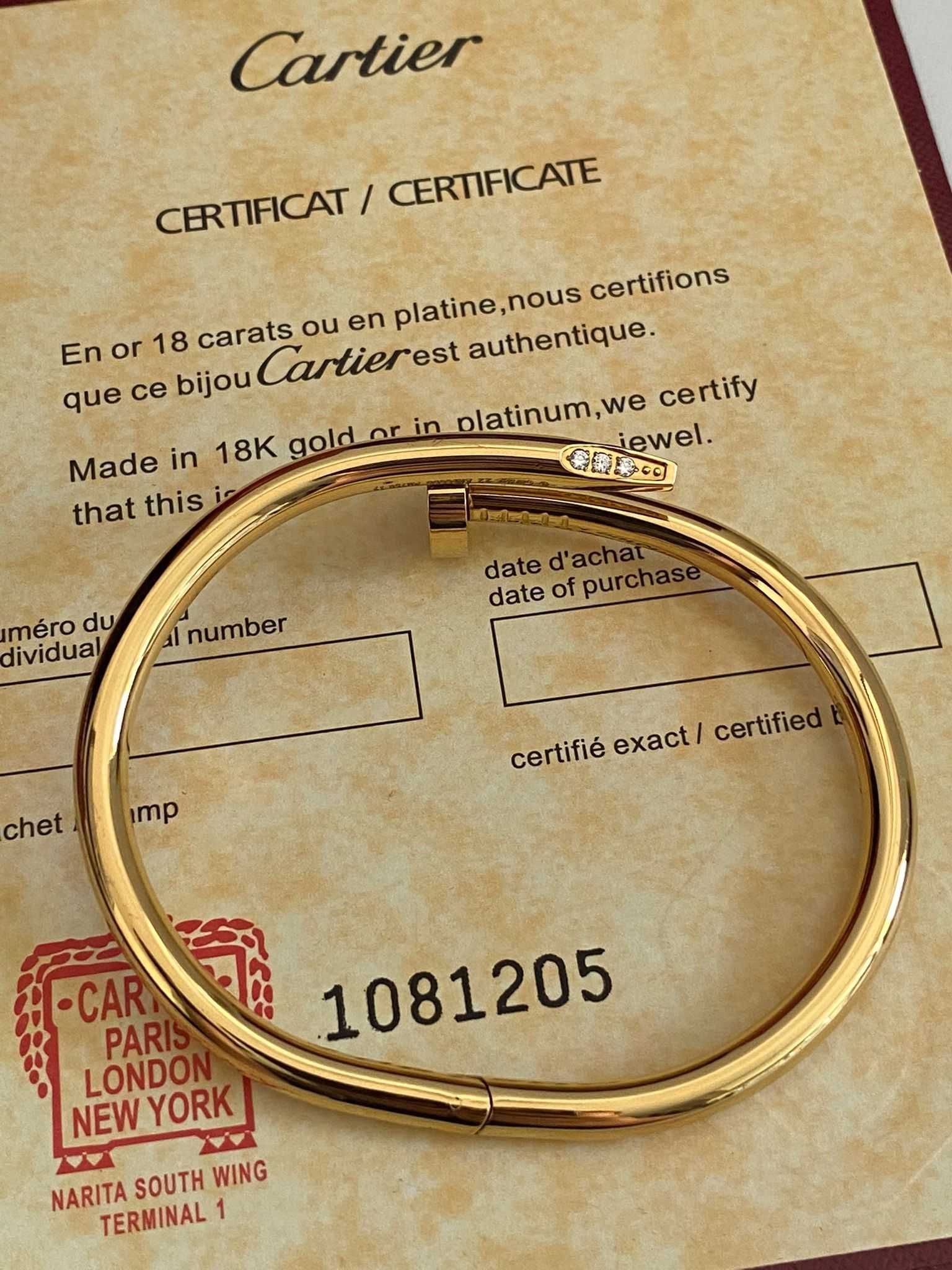 Brățară Cartier Cui 19 Gold 750 Diamond