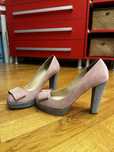 Pantofi din piele intoarsa cu toc si pltforma Boston Shoes Hand Made