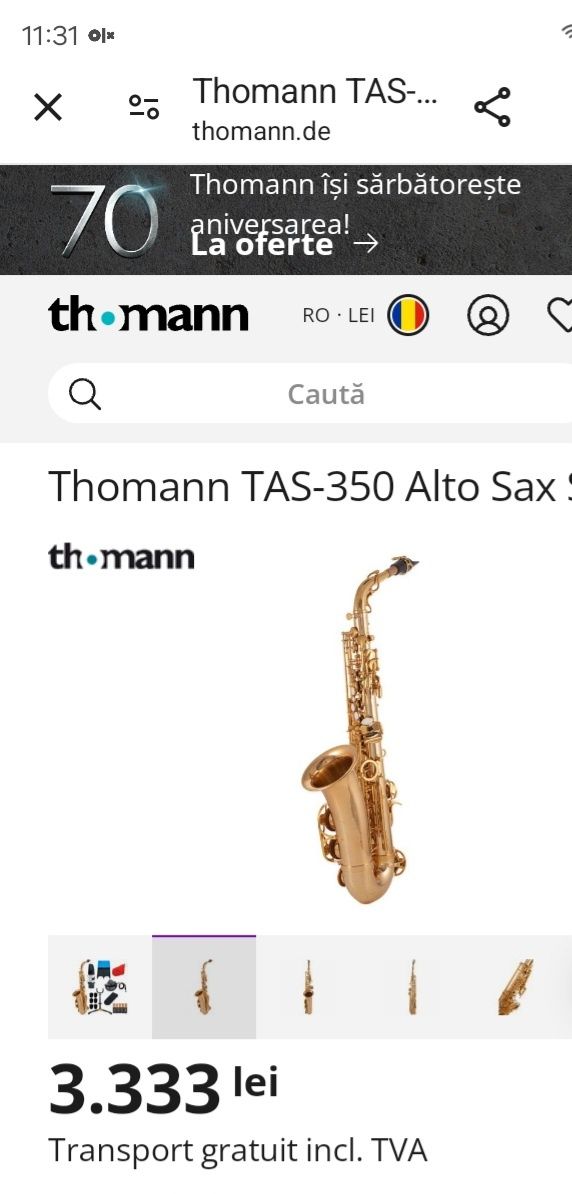 Saxofon alto Thoman TAS 350