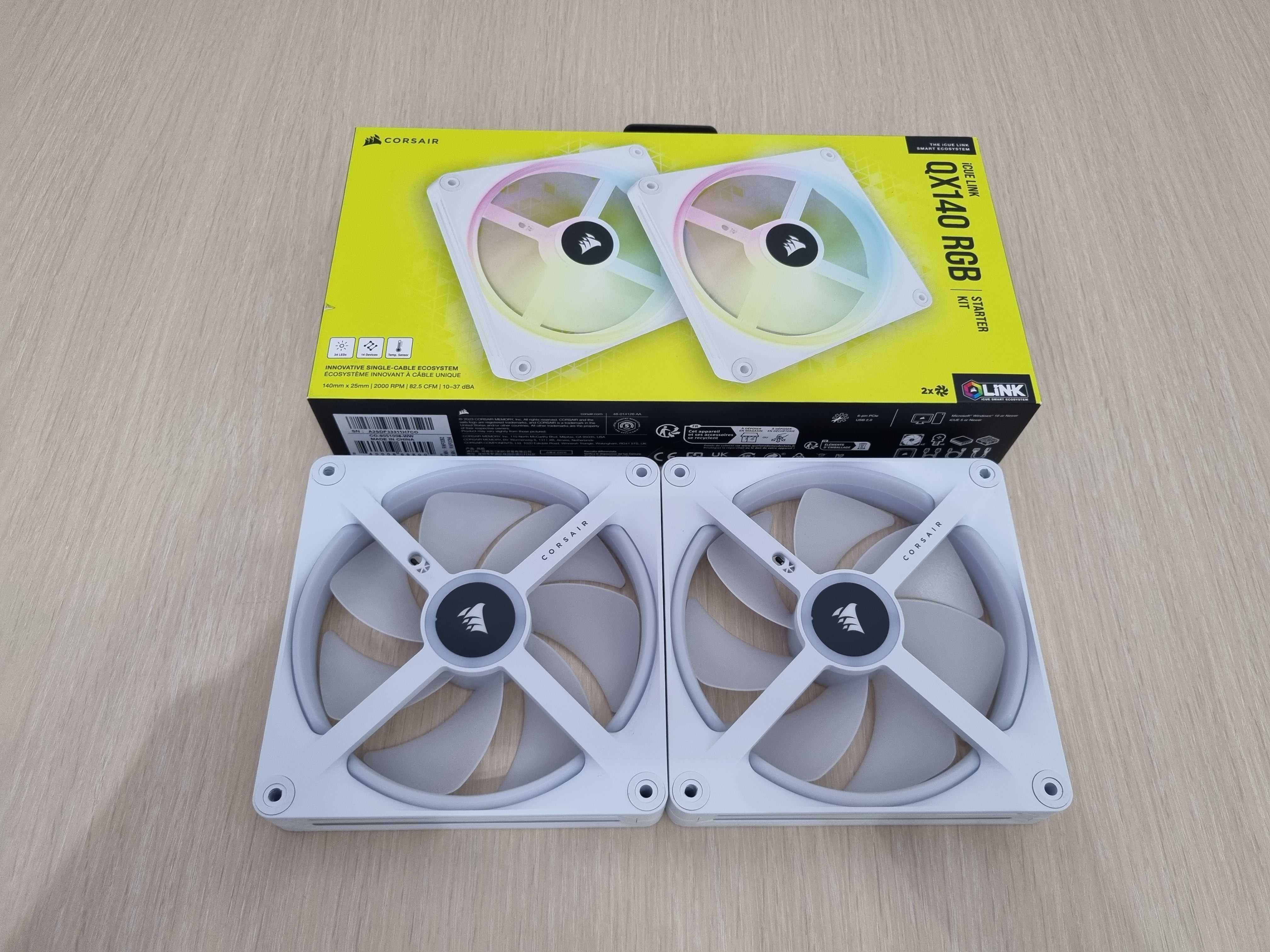 2x Ventilatoare Corsair iCue Link QX140 RGB Starter Kit