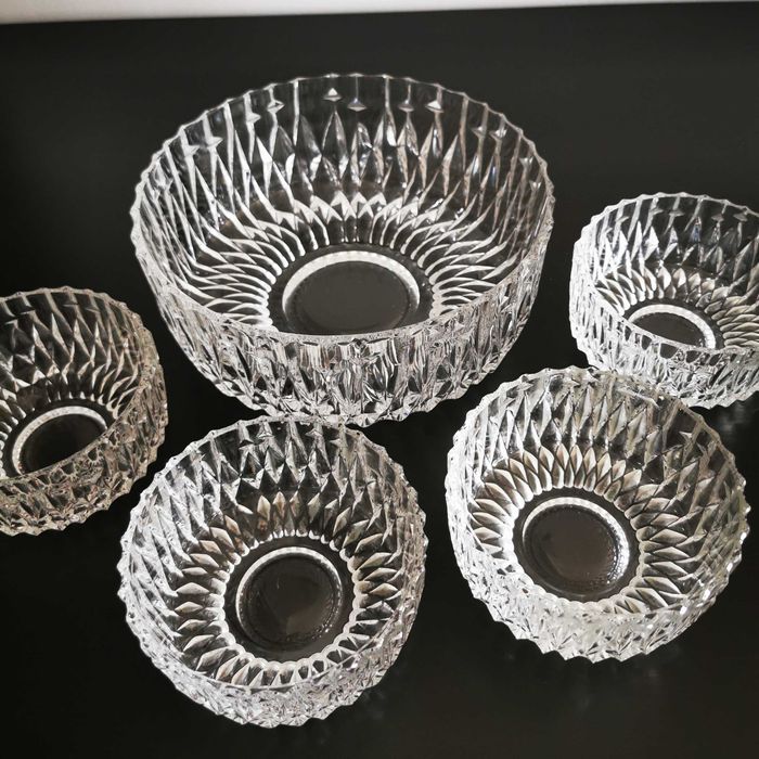 Set 4 + 1 boluri desert cristal Bohemia