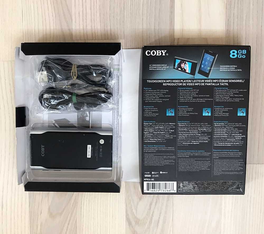 COBY MP-826-8G видео, mp3 плеър с FM радио, 8 GB