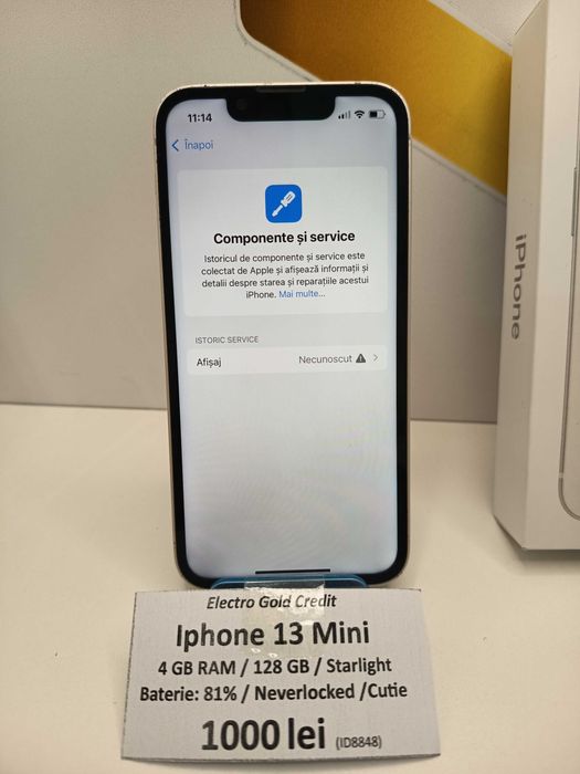 Iphone 13 Mini 4GB RAM/128GB/Starlight/Neverlocked/Baterie:81% ID:8848