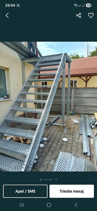 Vând scarii metalice zincate exterioare și pentru incendii , platforme