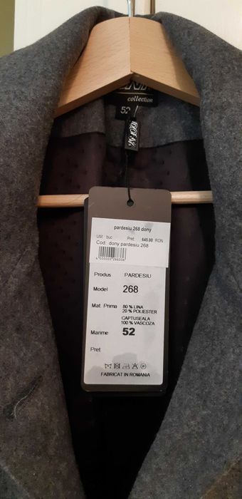 Palton, pardesiu dama, NOU, nepurtat