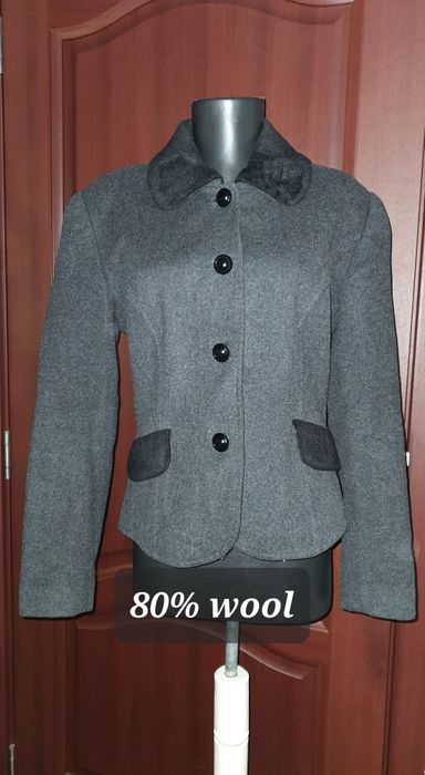 Sacou vintage de lana gri