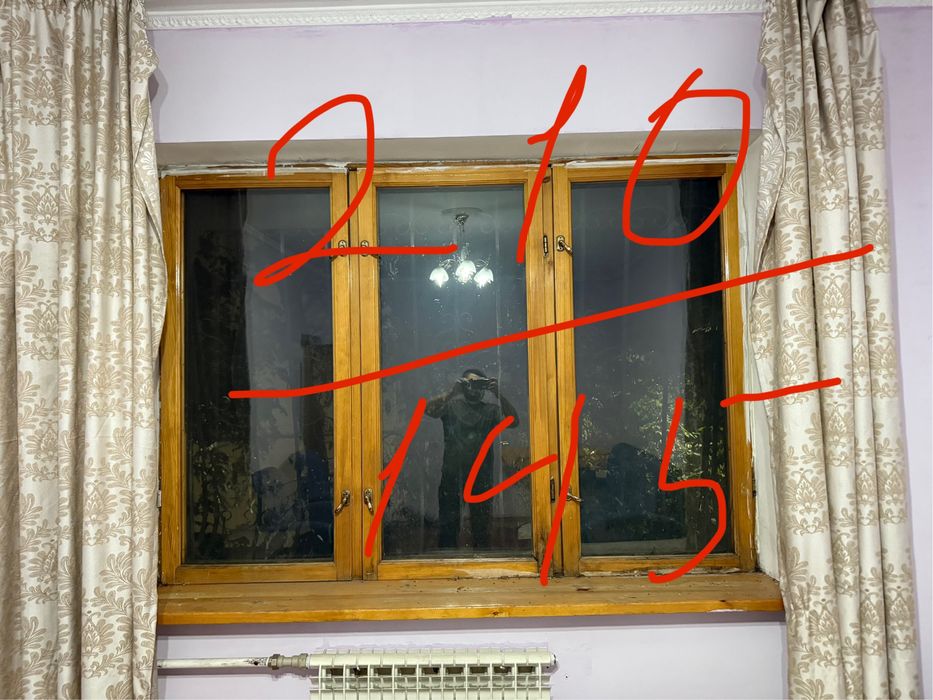 Деревянные окна большие