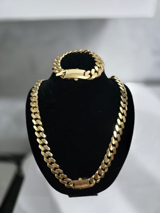 Set lant + bratara aur 14k CUBAN