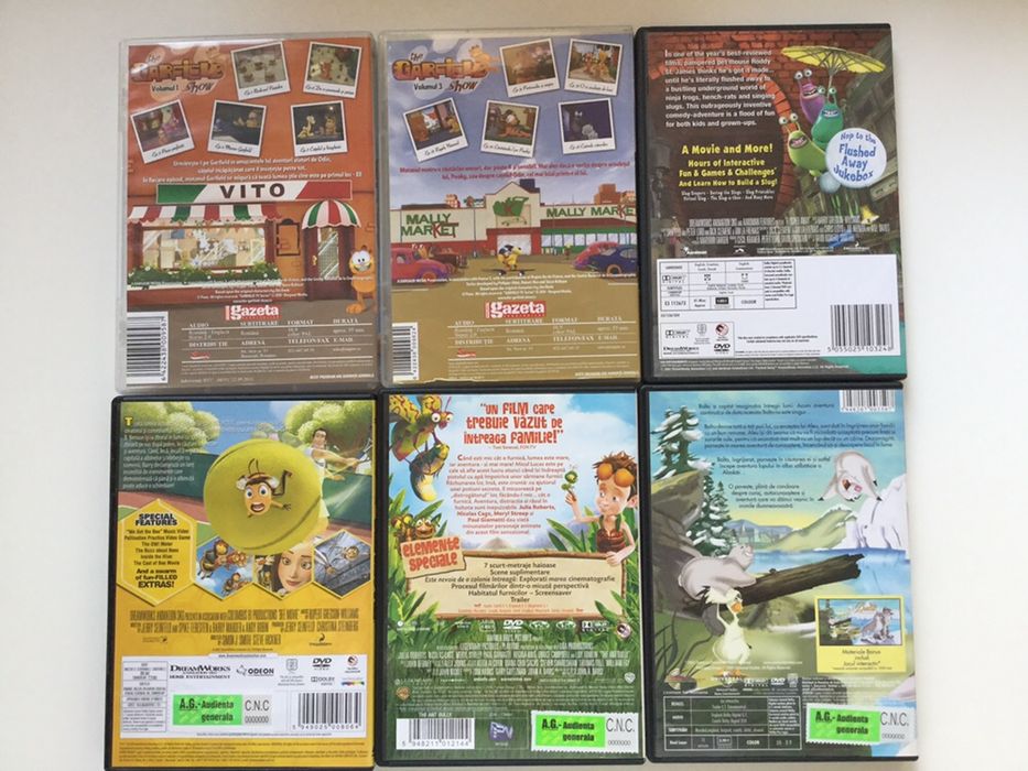 Desene animate DVD, Garfield, Bee movie, Lucas, Flushed away