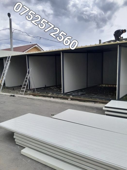 Garaje pe structuri metalice învelite cu panou senwis