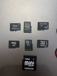 Lot carduri microSD / MiniSD - capacitati reduse de stocare