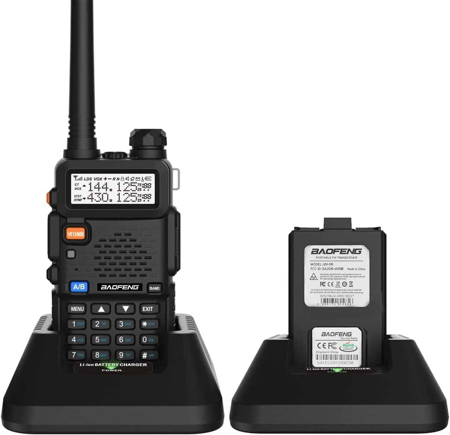 Мощна Радиостанция 8W Baofeng UV-5R walkie talkie, Преносима, VHF/UHF