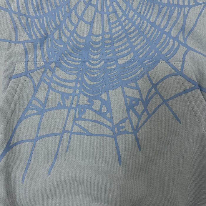 Hanorac SP5DER baby blue cu print alb puffy conturat de pietricele S