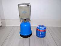 Lampa pe gaz pentru camping cu un mic defect