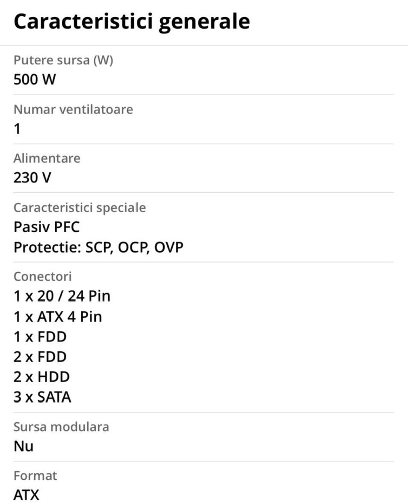Sursa Inter-tech SL500-A 500w