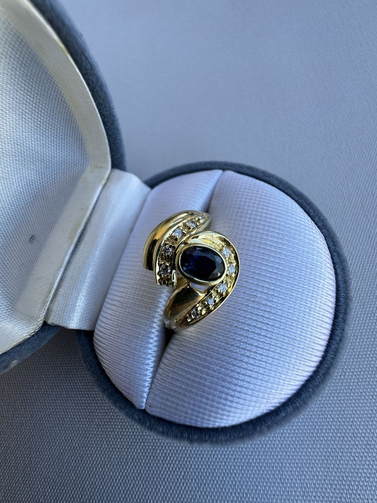 Inel din aur, safir si diamante
