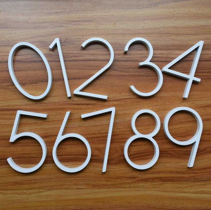 Numere metalice, zing casa, usa, gard, efect de plutire, 3D, moderne