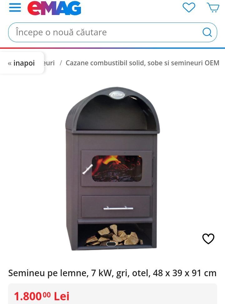 Vând sobă cu șamotă