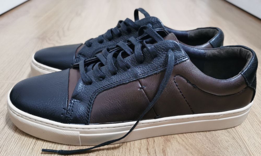 Pantofi barbati Bacco Bucci Studio Brown Leather Sneakers, 43, noi