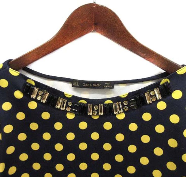 Bluza Zara bleumarin cu buline galbene marimea M