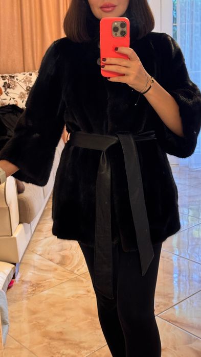 #91 Късо палто от норка.Manakas.Визон.Яке.Естествена кожа с косъм.