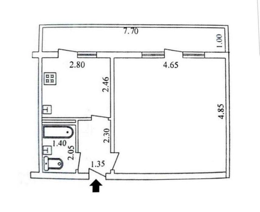 СРОЧНО !! Продается квартира в Яшнабаде 1/7/9 ( 42 кв/м ) Авиасозлар 1