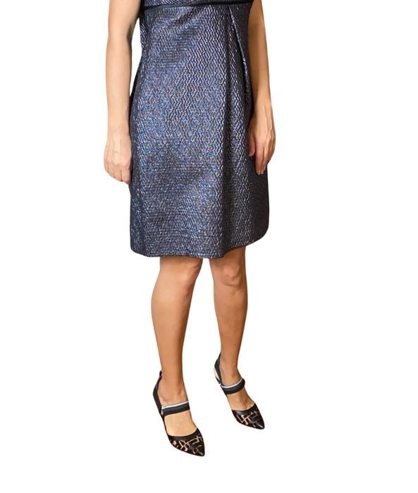 Rochie Prada, metalizata, argintiu-antracit