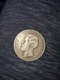 Moneda argint 5 lei din 1880