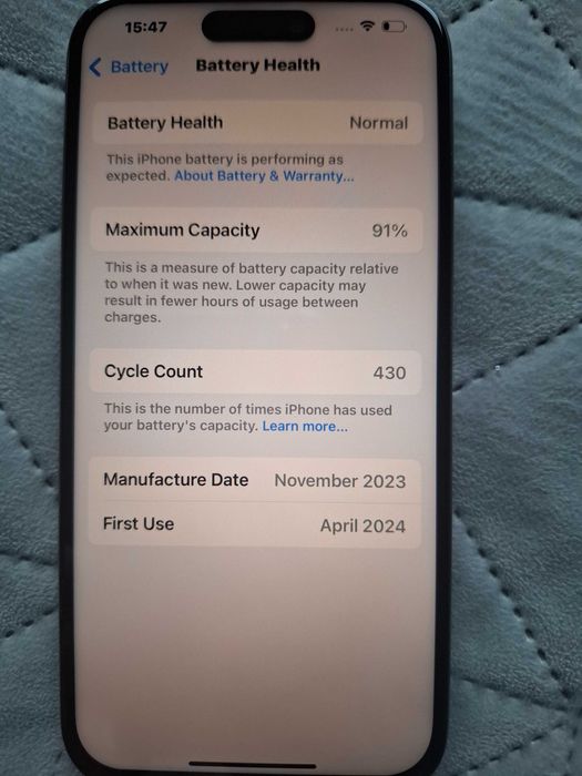 IPHONE 15 PRO 512GB 91% като нов отключен към всички оператори