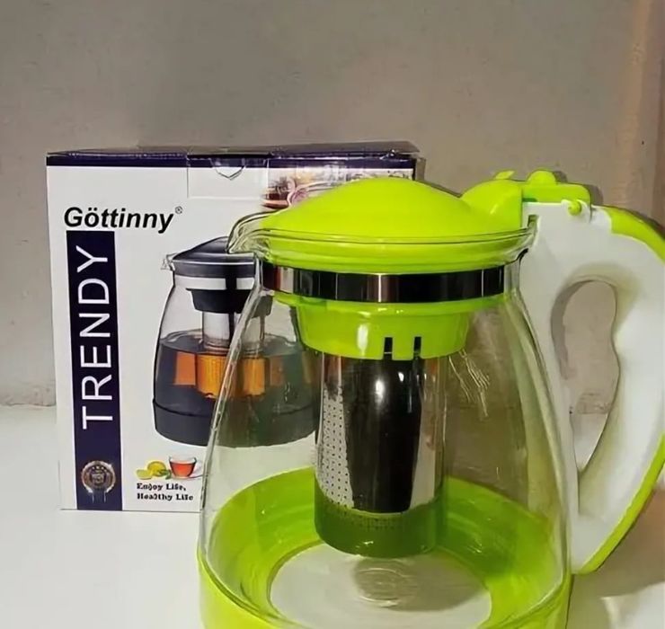 Чайник заварочный 1,8 л. , зелёный 
металлическим