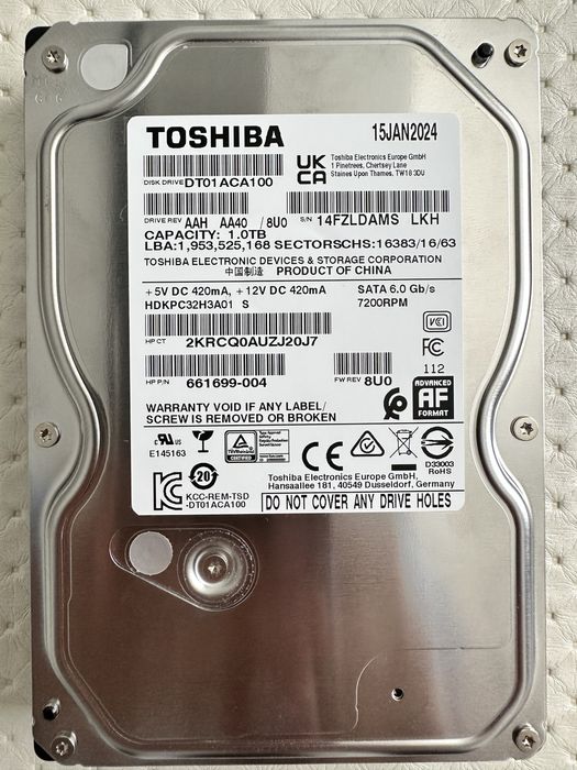 Жёсткие диски 1ТБ цена по договору