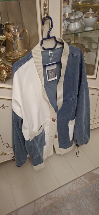 Джинсовка с элементами кожи