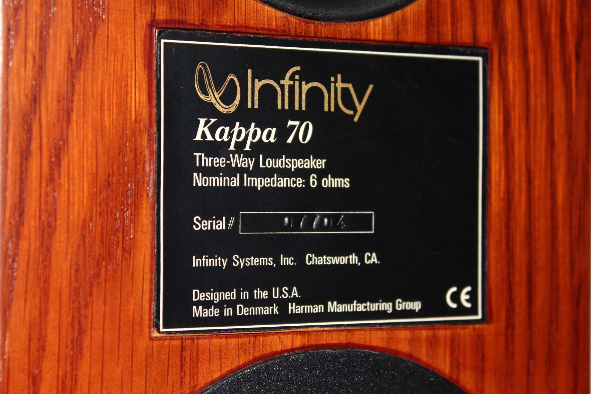 Топовая Датская акустика Infinity Kappa 70 RMS 200W натуральный шпон
