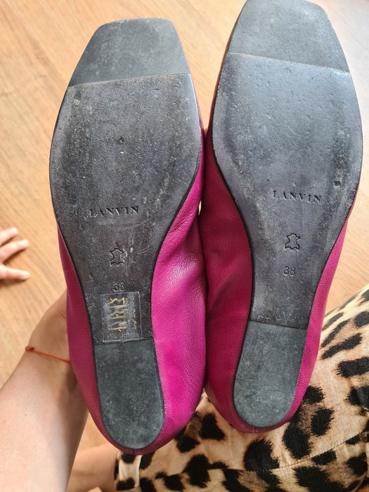 Balerini Lanvin din piele fucsia