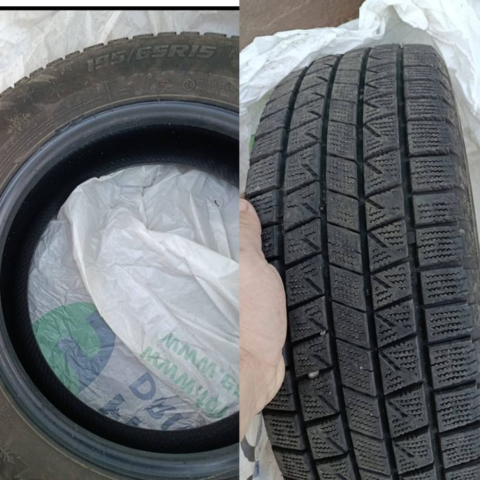 Продам срочно резину зимнию 195/65/R15 б/у 65000тг
