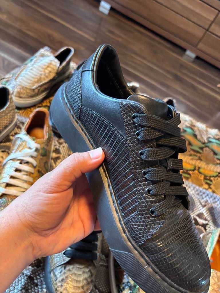 Sneakersi barbati din piele exotica de piton